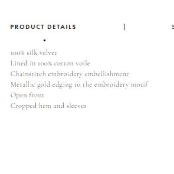 SOLD - Chasing Unicorns Movin On Up Embroidered Silk Velvet Jacket - M - Picture 10 of 11